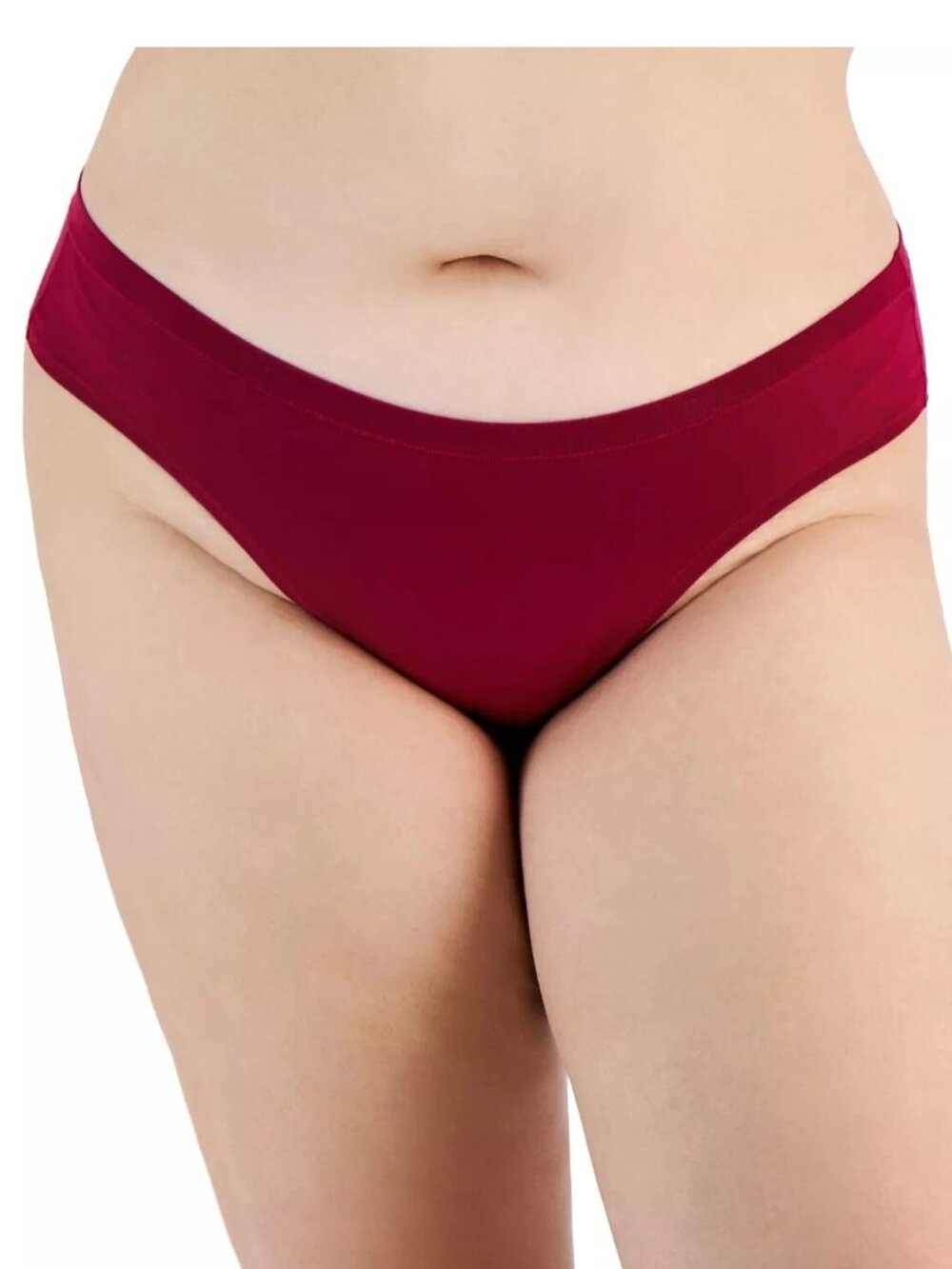 Alfani Women's 1-Pack Plus Size Soft Rayon Bikini Panty Underwear, Beet Red